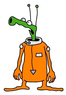 Funny green alien Stock Illustration