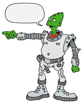 Funny green alien Stock Illustration