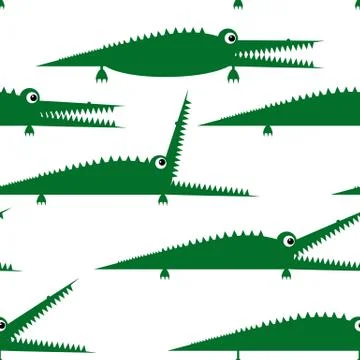Funny green crocodile, seamless pattern for your design Stock Illustration
