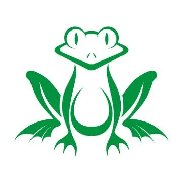 Funny green frog Stock Illustration