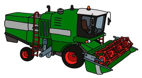 Funny green harvester Stock Illustration