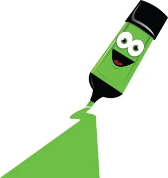 Funny green marker Stock Illustration