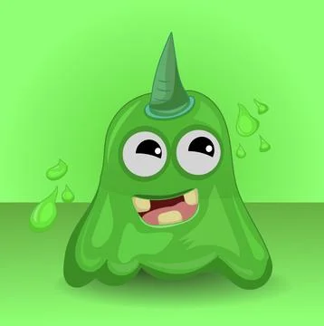 Funny green monster Stock Illustration