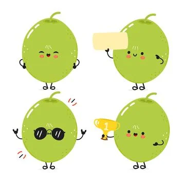 Funny Green olive characters bundle set. Vector hand drawn doodle style car.. Stock Illustration