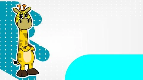 Funny grumpy giraffe character cartoon background Stock Illustration