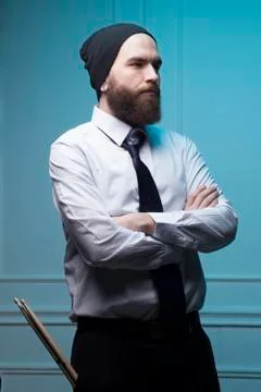 Funny guy with a beard Stock Photos