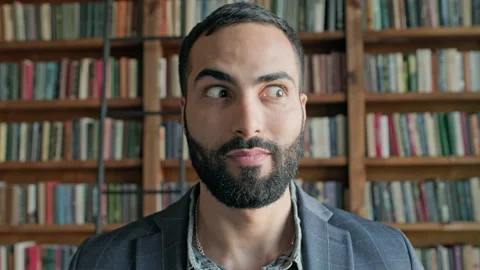 Funny Guy In The Library. Stock Footage 140223042