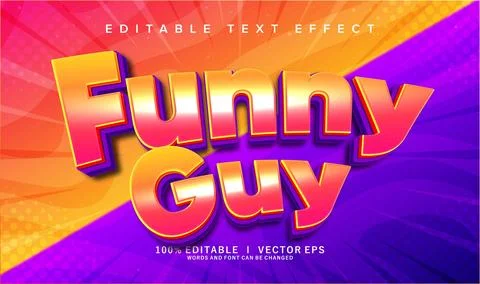 Funny guy vector text effect with modern style design Stock Illustration