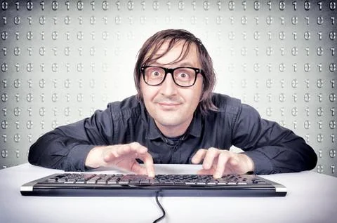 Funny hacker Stock Photos