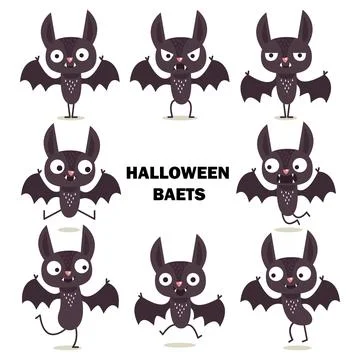 Funny halloween baets Stock Illustration