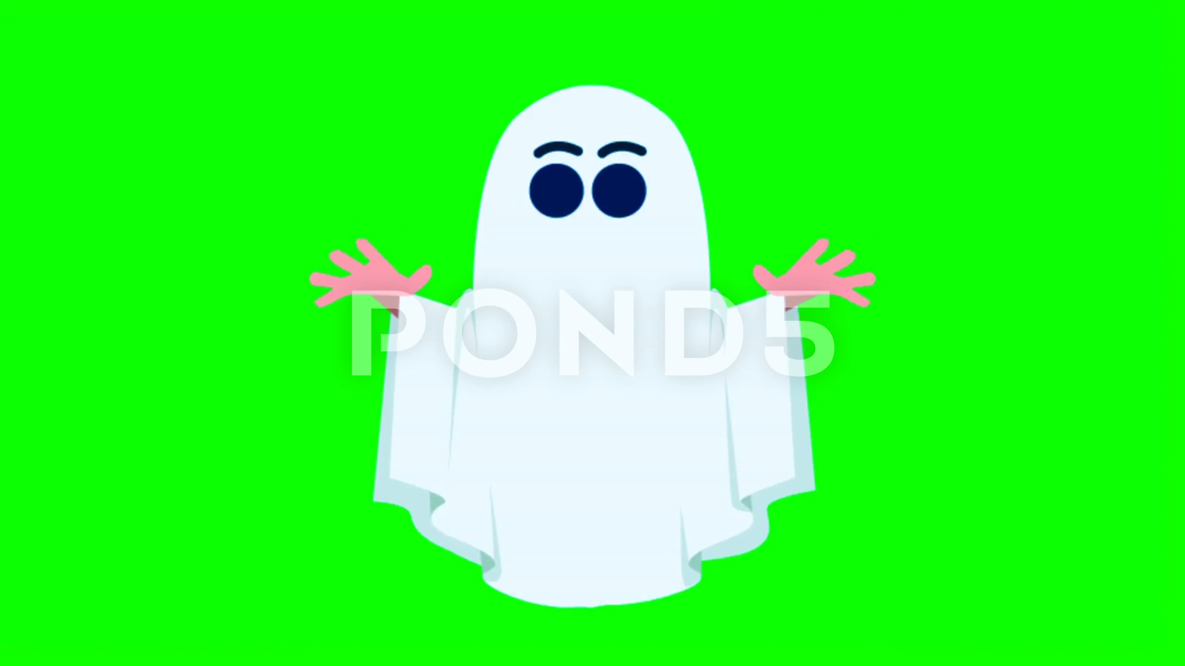 Funny Halloween Ghost animation on Green... | Stock Video | Pond5