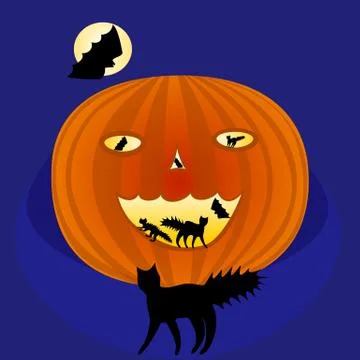 Funny halloween pumpkin Stock Illustration