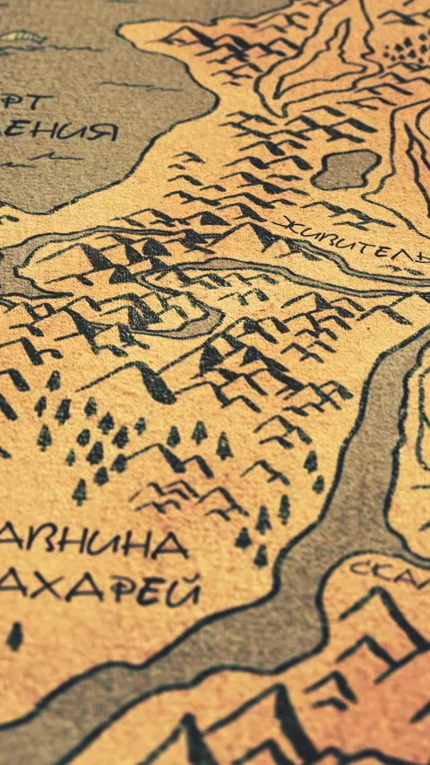 Funny hand-drawn ancient map with animated drawingsAbstract animation of the old Stock Footage 285922290