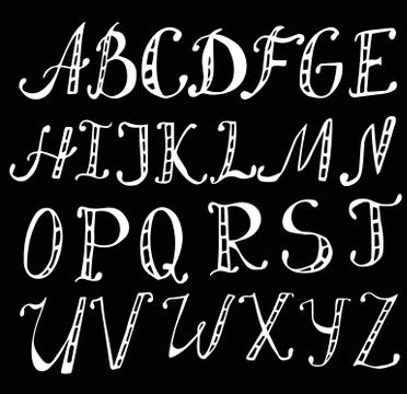 Funny Hand Drawn Condensed Comic Cartoon Font Stock Illustration
