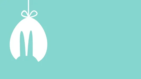 Funny happy easter background with easter rabbit that moving ears in funny way Video stock 305452037