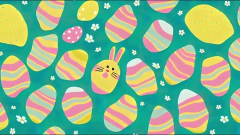Funny Happy Easter seamless animation background greeting card with Video stock 220119375