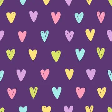 Funny hears seamless pattern. Stock Illustration