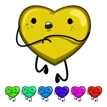 Funny heart character cartoon vector graphic Ilustração Stock
