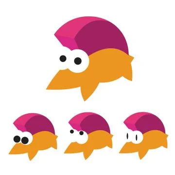 Funny hedgehog icon with set Stock Illustration