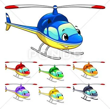 Funny helicopter. Stock Illustration