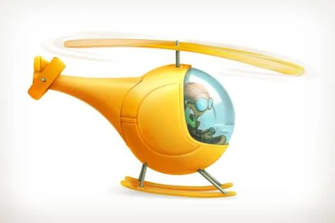 Funny helicopter, vector icon Stock Illustration