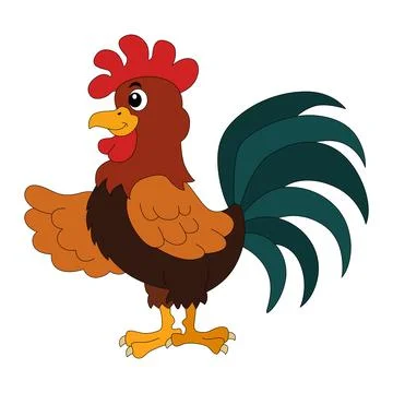 Funny hen isolated on a white background Stock Illustration