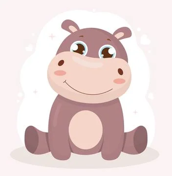 Funny hippo concept Stock Illustration