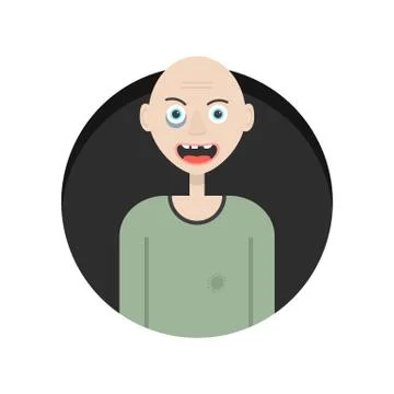 Funny hobo in black circle Stock Illustration