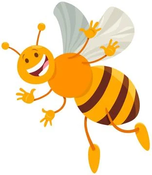 Funny honey bee insect comic animal character Cartoon Illustration of Funn... Stock Photos