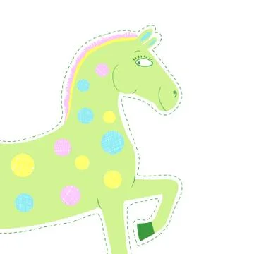 Funny horse on white background. Stock Illustration