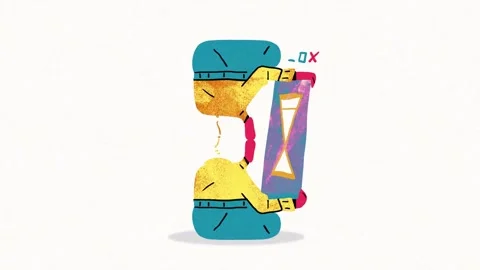 Funny Hourglass animation Loop with two people upside down. Stock Footage 144221311