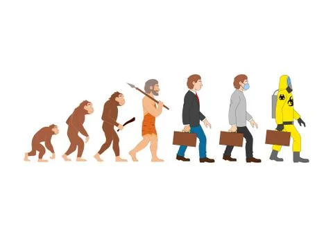 Funny Human Evolution Stock Illustration
