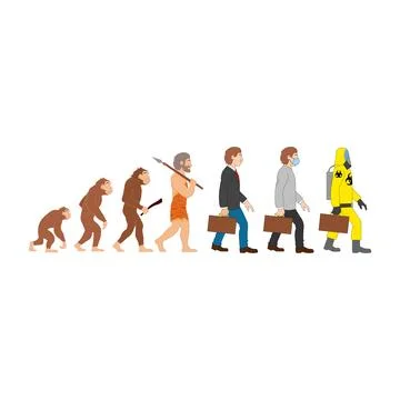 Funny Human Evolution Illustrazione stock