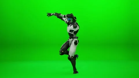 Funny Humanoid Robot Dance VFX Asset Видео 321943222