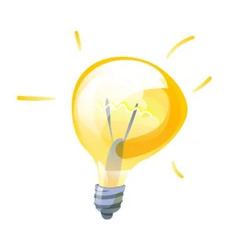 Funny idea lamp turn on. Vector Stock Illustration