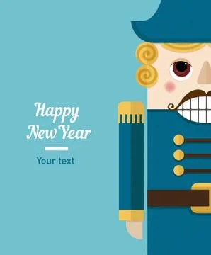 Funny illustration, Christmas nutcracker character Stock Illustration