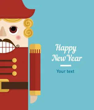Funny illustration, Christmas nutcracker character 스톡 일러스트