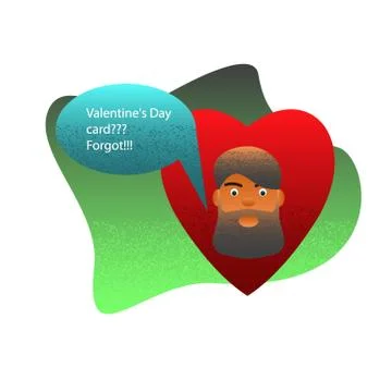 A funny illustration in the form of a comic for Valentine is Day, a young guy Stock Illustration