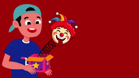 Funny Jack in the Box Surprise Prank Concept for April Fools Day Video stock 330568295