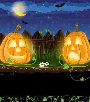Funny jack o lanterns Stock Illustration