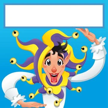 Funny Jocker smiling with white frame. Stock-Illustration