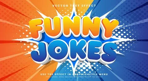 Funny Jokes Comic Style 3d editable text effect Stock Illustration