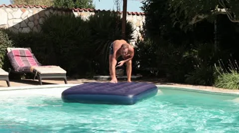 Funny Jump In The Pool Video stock 11396479