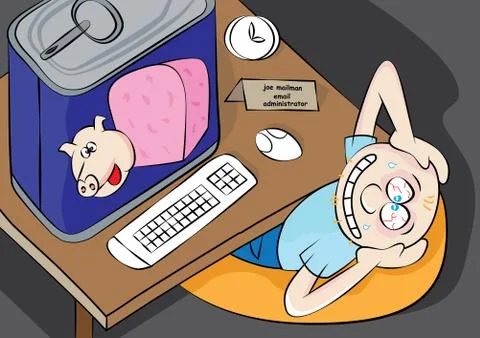 Funny junk email cartoon Stock Illustration
