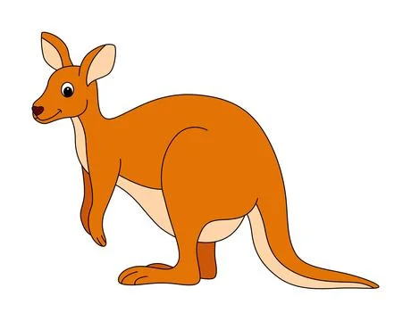 Funny a kangaroo is jumping vector illustration Stock Illustration
