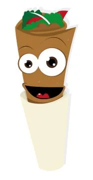Funny kebab roll Stock Illustration
