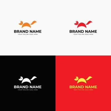 Funny Kid Modern abstract creative fox logo design template vector illustrati Stock Illustration