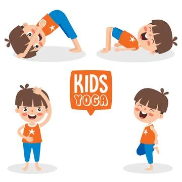 Funny Kid In Yoga Pose Stock Illustration