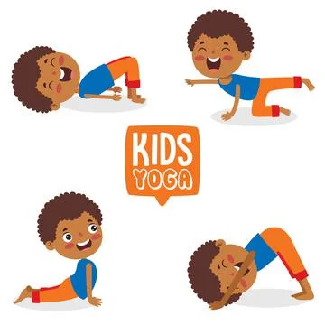 Funny Kid In Yoga Pose Stock Illustration