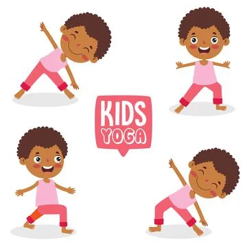Funny Kid In Yoga Pose Stock Illustration